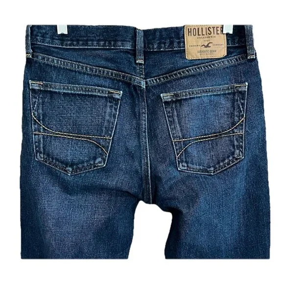 Mens The Hollister Boot Blue Denim Jeans Cotton Button Fly 30X32 Measures 31x31 - Picture 7 of 16
